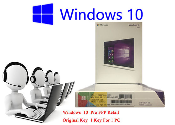 الصين 32bit / 64bit Windows 10 FPP Retail Box الكورية الدولي PC 3.0 USB Online Activation المزود