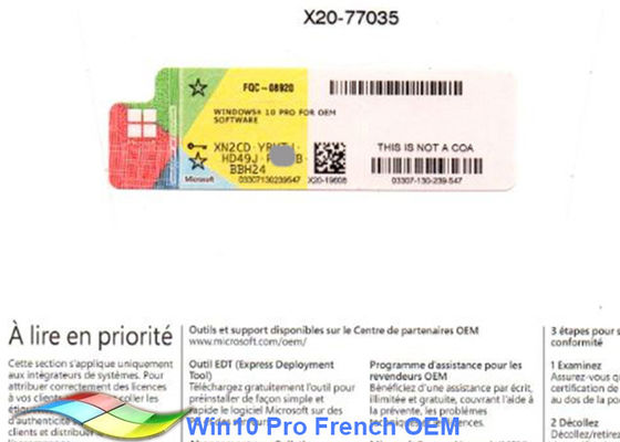 الصين النسخة الفرنسية ويندوز 10 برو أوم ملصق البرمجيات 64BIT للكمبيوتر المزود
